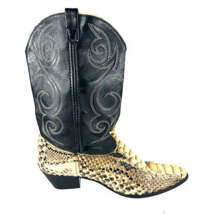 Acme Vintage Genuine Python Snakeskin Cowboy Western Boots Sz 10